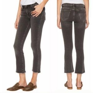 Charcoal free people cropped frayed jeans